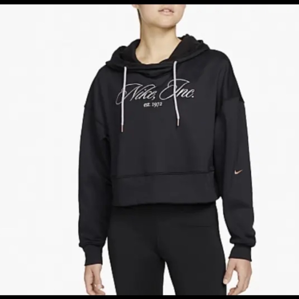 Nike Dri Fit Black Oversized Cropped Training Hoodie XL
